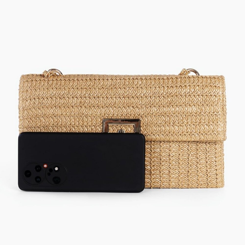 Straw Clutch Purses Women Summer Beach Handbags Boho Woven Envelope Wallet Fold - Picture 7 of 7